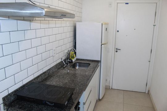 Cozinha de kitnet/studio à venda com 1 quarto, 25m² em Vila Buarque, São Paulo