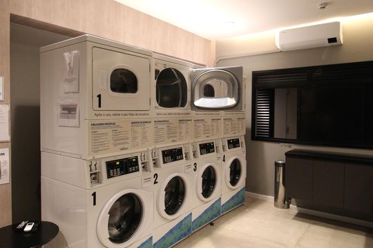 Área Comum - Lavanderia de kitnet/studio à venda com 1 quarto, 27m² em Indianópolis, São Paulo