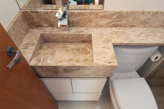 Banheiro Social de apartamento para alugar com 2 quartos, 90m² em Venda Nova, Belo Horizonte