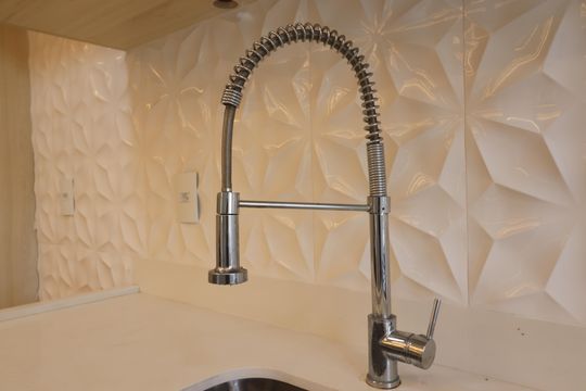 Cozinha de apartamento à venda com 2 quartos, 54m² em Vila Pires, Santo André