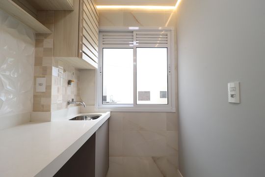 Área de Serviço de apartamento à venda com 2 quartos, 54m² em Vila Pires, Santo André