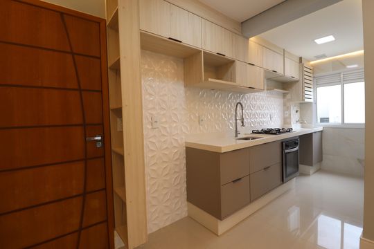 Cozinha de apartamento à venda com 2 quartos, 54m² em Vila Pires, Santo André