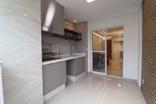Varanda gourmet de apartamento à venda com 2 quartos, 54m² em Vila Pires, Santo André