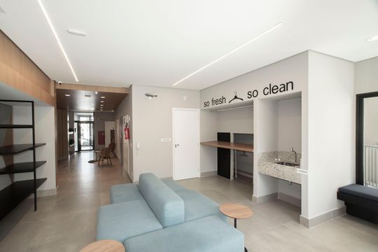 Área comum - Lavanderia de kitnet/studio para alugar com 1 quarto, 28m² em Vila Clementino, São Paulo