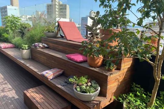 Área externa de apartamento para alugar com 1 quarto, 135m² em Vila Buarque, São Paulo