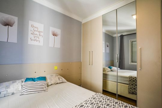 Quarto 3 de apartamento à venda com 3 quartos, 63m² em Vila Homero Thon, Santo André