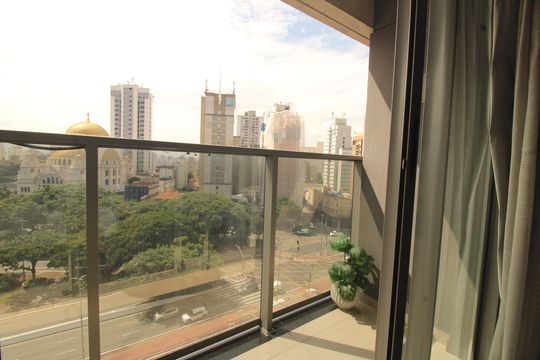 Varanda do Studio de kitnet/studio para alugar com 1 quarto, 22m² em Paraíso, São Paulo