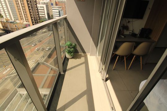 Varanda do Studio de kitnet/studio para alugar com 1 quarto, 22m² em Paraíso, São Paulo