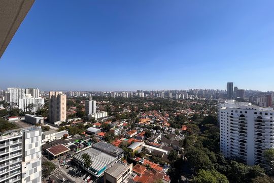 Vista varanda sala  de apartamento para alugar com 3 quartos, 77m² em Santo Amaro, São Paulo