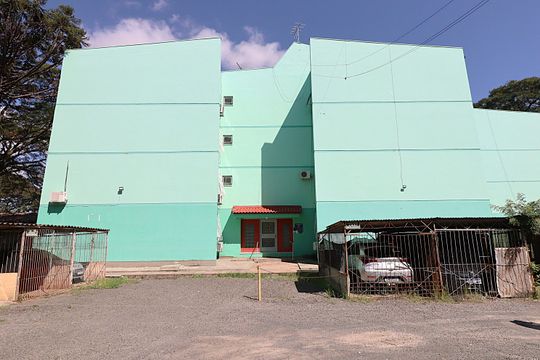 Fachada do bloco de apartamento à venda com 1 quarto, 40m² em Humaitá, Porto Alegre