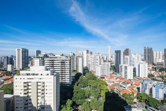 Sala - Vista de apartamento à venda com 3 quartos, 78m² em Sumaré, São Paulo