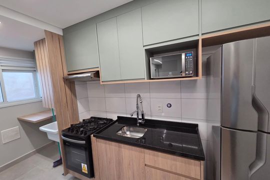 Cozinha de apartamento à venda com 2 quartos, 46m² em Vila Andrade, São Paulo