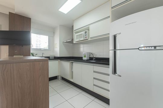 Cozinha - Lavanderia Integrada de kitnet/studio à venda com 1 quarto, 38m² em Brooklin, São Paulo