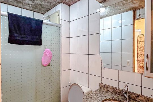Banheiro de apartamento à venda com 2 quartos, 49m² em Vila Guilhermina, São Paulo