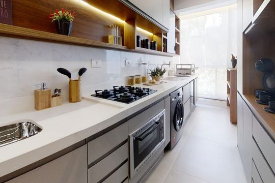 Cozinha de apartamento à venda com 3 quartos, 65m² em Vila Assunção, Santo André