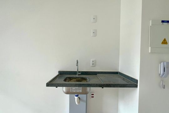 Cozinha de kitnet/studio à venda com 1 quarto, 22m² em Pinheiros, São Paulo