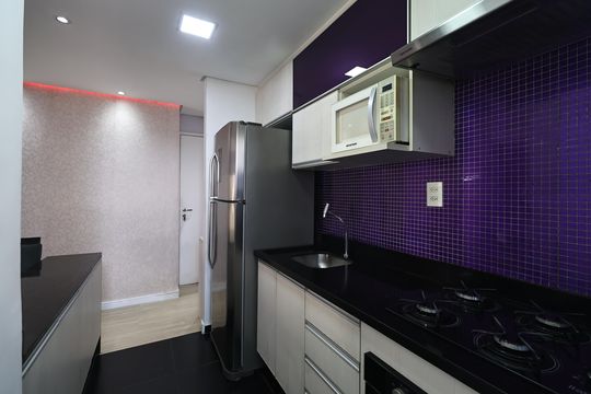 Cozinha de apartamento à venda com 2 quartos, 48m² em Parque Jaçatuba, Santo André