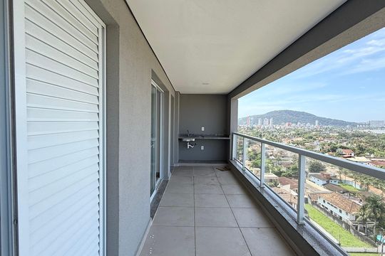 Varanda de apartamento para alugar com 1 quarto, 55m² em Balneario Cidade Atlantica, Guarujá