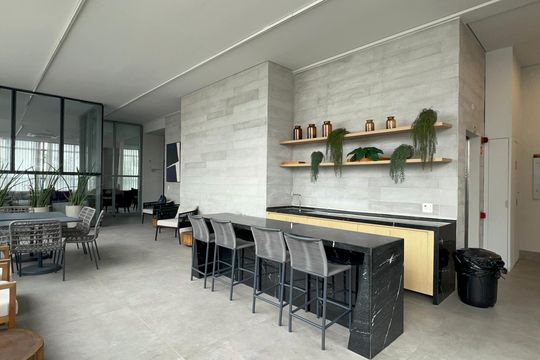 Área comum de kitnet/studio para alugar com 1 quarto, 31m² em Pinheiros, São Paulo