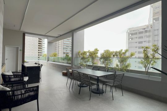 Área comum de kitnet/studio para alugar com 1 quarto, 31m² em Pinheiros, São Paulo