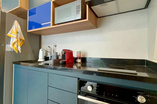 Cozinha de kitnet/studio para alugar com 1 quarto, 31m² em Pinheiros, São Paulo