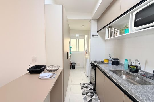 Cozinha de apartamento à venda com 2 quartos, 64m² em Engordadouro, Jundiaí