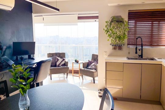 Área externa de apartamento à venda com 1 quarto, 52m² em Campo Belo, São Paulo