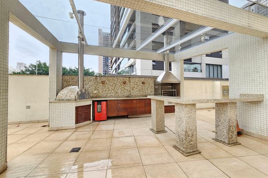 Área comum - Churrasqueira de apartamento à venda com 1 quarto, 63m² em Campo Belo, São Paulo