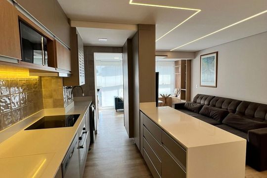 Cozinha de apartamento à venda com 2 quartos, 63m² em Vila Gilda, Santo André