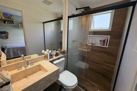 Banheiro de apartamento à venda com 3 quartos, 92m² em Centro, Diadema