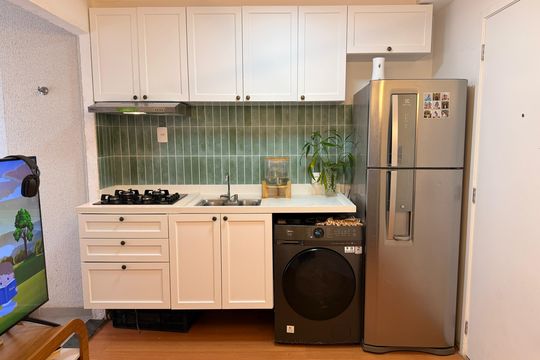 Cozinha de apartamento à venda com 2 quartos, 29m² em Jardim Monte Kemel, São Paulo