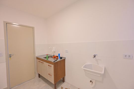 Cozinha/Lavanderia de kitnet/studio para alugar com 1 quarto, 16m² em Vila do Encontro, São Paulo
