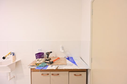 Cozinha/Lavanderia de kitnet/studio para alugar com 1 quarto, 16m² em Vila do Encontro, São Paulo