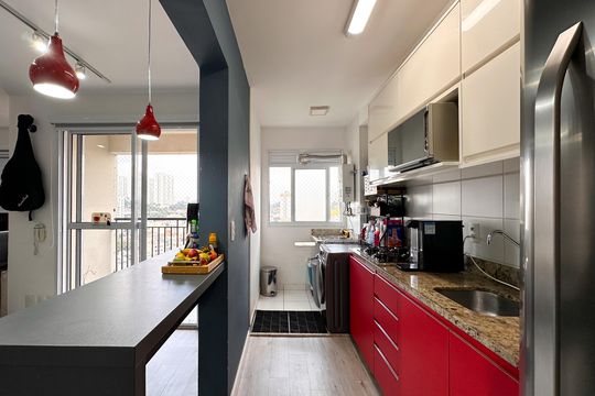 Cozinha de apartamento à venda com 1 quarto, 52m² em Jardim Olavo Bilac, São Bernardo do Campo