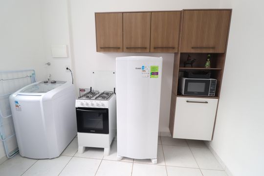 Cozinha de apartamento para alugar com 2 quartos, 44m² em Gávea, Uberlândia