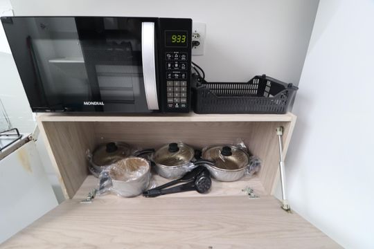 Cozinha de apartamento para alugar com 2 quartos, 44m² em Gávea, Uberlândia