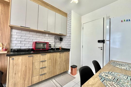 Cozinha de apartamento para alugar com 1 quarto, 24m² em Vila Clementino, São Paulo