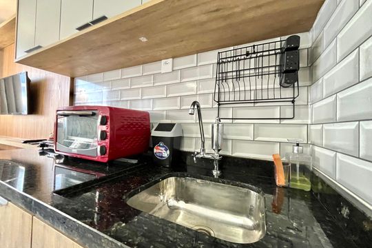 Cozinha de apartamento para alugar com 1 quarto, 24m² em Vila Clementino, São Paulo
