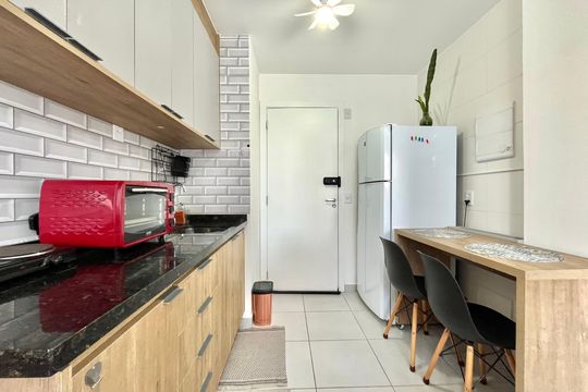 Cozinha de apartamento para alugar com 1 quarto, 24m² em Vila Clementino, São Paulo