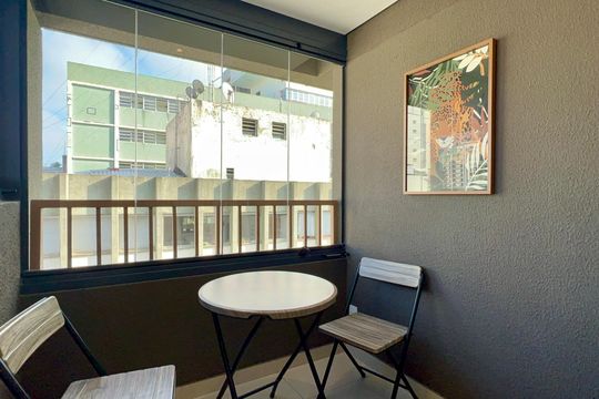 Varanda de kitnet/studio à venda com 1 quarto, 21m² em Jardim Paulista, São Paulo