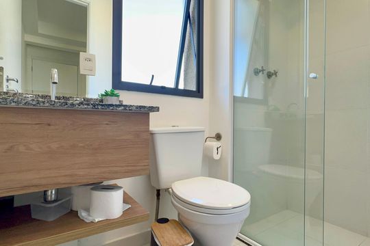 Banheiro - torneira de kitnet/studio à venda com 1 quarto, 21m² em Jardim Paulista, São Paulo