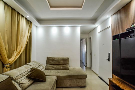 Sala de apartamento à venda com 3 quartos, 88m² em Vila Homero Thon, Santo André