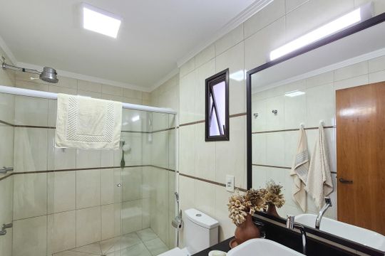 Banheiro da Suíte de apartamento à venda com 3 quartos, 116m² em Centro, São Bernardo do Campo