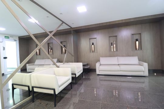 Hall social de apartamento para alugar com 2 quartos, 73m² em Santa Mônica, Uberlândia