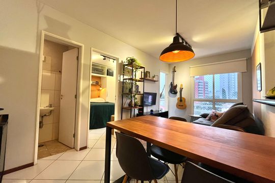 Sala de apartamento para alugar com 1 quarto, 40m² em Mirandópolis, São Paulo