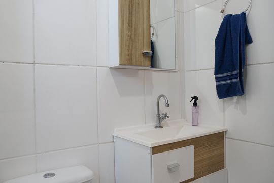 Banheiro da Suíte de apartamento à venda com 3 quartos, 63m² em Jardim Bela Vista, Guarulhos