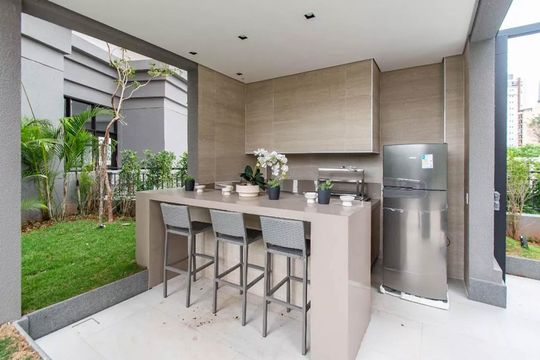 Área comum - Churrasqueira de kitnet/studio para alugar com 1 quarto, 32m² em Sacomã, São Paulo