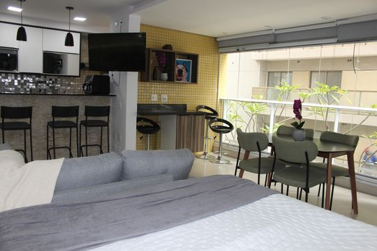 Sala - Dormitório de kitnet/studio à venda com 1 quarto, 52m² em Consolação, São Paulo