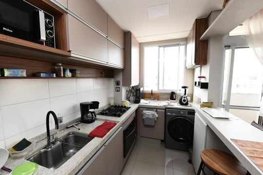 Cozinha de apartamento à venda com 3 quartos, 68m² em Jk, Contagem