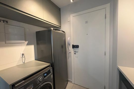 Cozinha de kitnet/studio para alugar com 1 quarto, 25m² em Vila Clementino, São Paulo